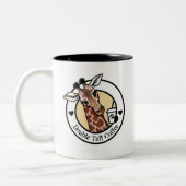 KiniArt Giraffe Coffee Tweekleurige Koffiemok (Links)