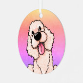 KiniArt glimlachend DOODLE Metalen Ornament (Voorkant links)