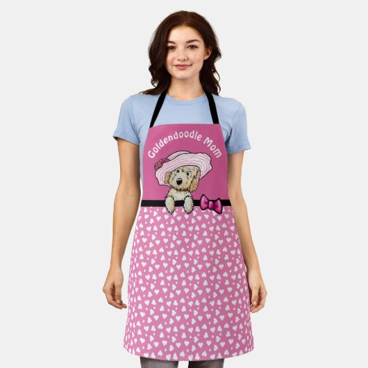 KiniArt Goldendoedle All-Over Print Apron Schort (Gedragen)