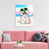 KiniArt Goldendole Dog Beach Canvas Afdruk (Insitu (Woonkamer))
