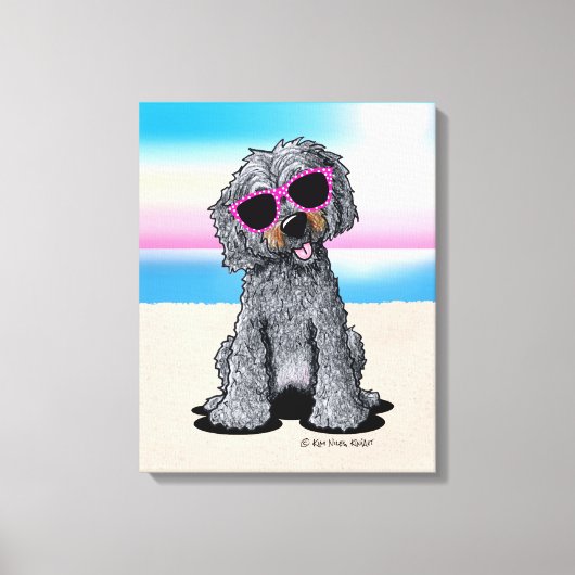 KiniArt Goldendole Dog Beach Canvas Afdruk (Voorkant)