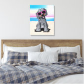 KiniArt Goldendole Dog Beach Canvas Afdruk (Insitu (Slaapkamer))