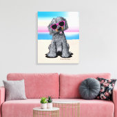 KiniArt Goldendole Dog Beach Canvas Afdruk (Insitu (Woonkamer))