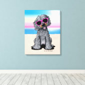 KiniArt Goldendole Dog Beach Canvas Afdruk (Insitu (Houten vloer))