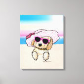 KiniArt Goldendole Dog Beach Canvas Afdruk (Voorkant)