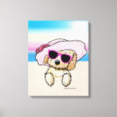 KiniArt Goldendole Dog Beach Canvas Afdruk (Voorkant)