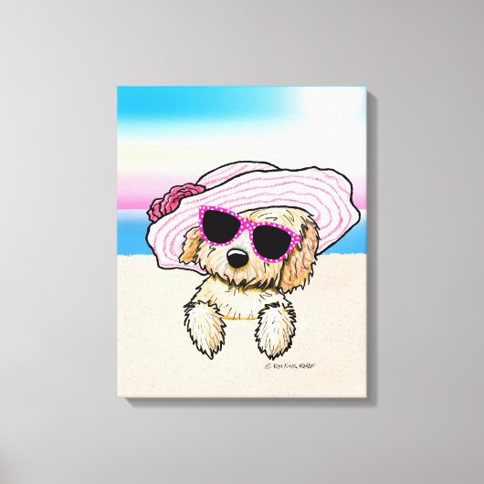 KiniArt Goldendole Dog Beach Canvas Afdruk (Voorkant)