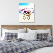 KiniArt Goldendole Dog Beach Canvas Afdruk (Insitu (Slaapkamer))