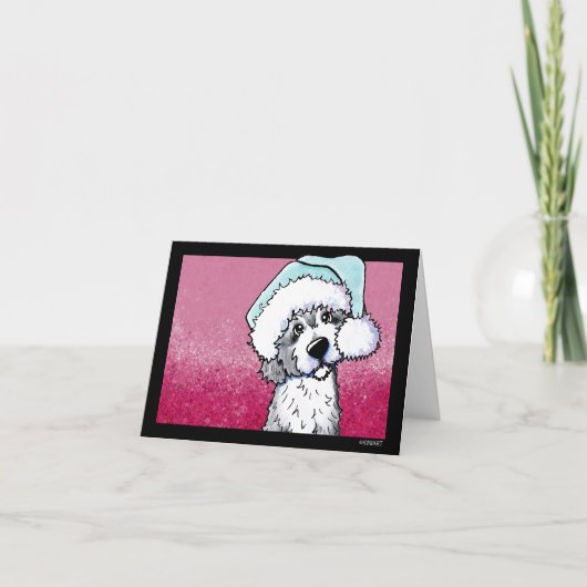 KiniArt Goldendoodle-kerstKaart Bedankkaart (Voorkant)