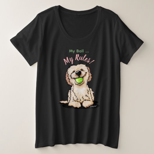 KiniArt Goldendoodle MIJN BAL T-Shirt (Design voorkant)