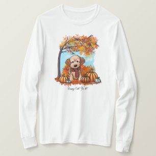 KiniArt Goldendoodle Pup Herfst T-shirt
