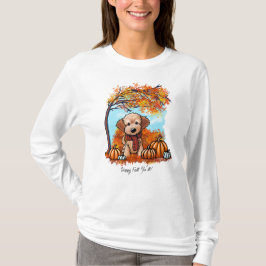 KiniArt Goldendoodle Pup Herfst T-shirt