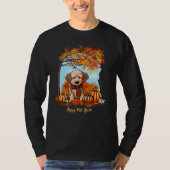 KiniArt Goldendoodle Pup Herfst T-shirt (Voorkant)
