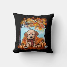 KiniArt Goldendoodle Puppy Herfst Kussen