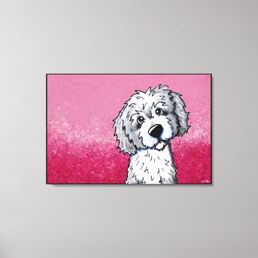 KiniArt Gray en White Goldendole Canvas Afdruk (Voorkant)