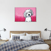 KiniArt Gray en White Goldendole Canvas Afdruk (Insitu (Slaapkamer))