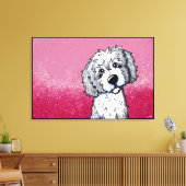 KiniArt Gray en White Goldendole Canvas Afdruk (Insitu (Woonkamer))
