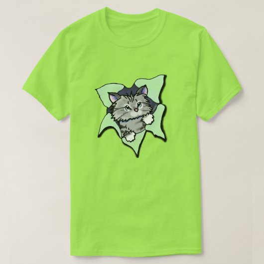 KiniArt Gray Kitty Blast T-shirt (Design voorkant)