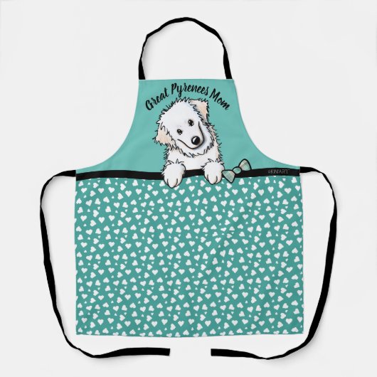 KiniArt Great Pyrenees All-Over Print Apron Schort (Voorkant)