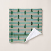 KiniArt Green Pset Trees Bad Handdoek (Wasdoekje)