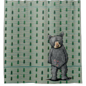 KiniArt Green Pset Trees Douchegordijn (Voorkant)