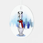 KiniArt Greyhound Metal Ornament (Voorkant links)