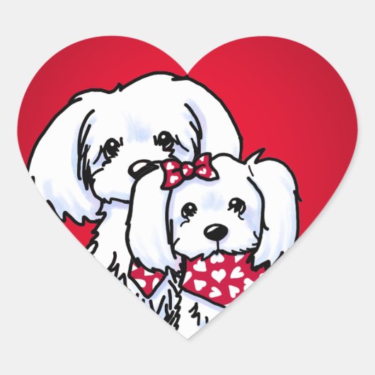 KiniArt Gully & Gidget Red Heart Stickers (Voorkant)