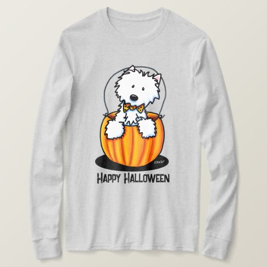 KiniArt Halloween Westie Terrier T-Shirt (Design voorkant)