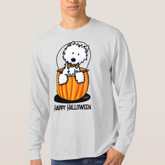 KiniArt Halloween Westie Terrier T-Shirt (Voorkant)