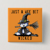 KiniArt Halloween Westie Witch Vierkante Button 5,1 Cm (Voorkant)
