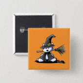 KiniArt Halloween Westie Witch Vierkante Button 5,1 Cm (Voorkant /achterkant)