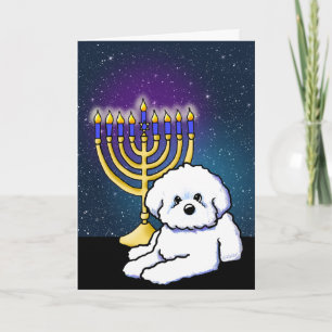 KiniArt Hanukkah Menorah Bichon Kaart
