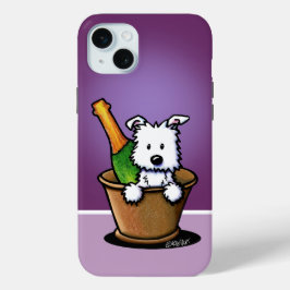 KiniArt Happy New Year Westie iPhone 15 Mini Hoesje