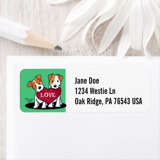 KiniArt hartelijke JRT's Etiket (Insitu)