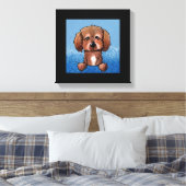 KiniArt Havanese Chocolade Canvas Afdruk (Insitu (Slaapkamer))