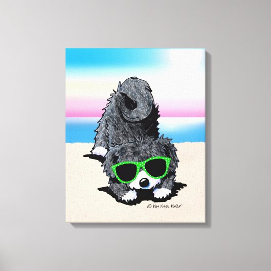 KiniArt Havanese Dog Beach Canvas Afdruk (Voorkant)