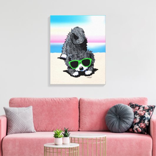 KiniArt Havanese Dog Beach Canvas afdrukken (Insitu (Woonkamer))