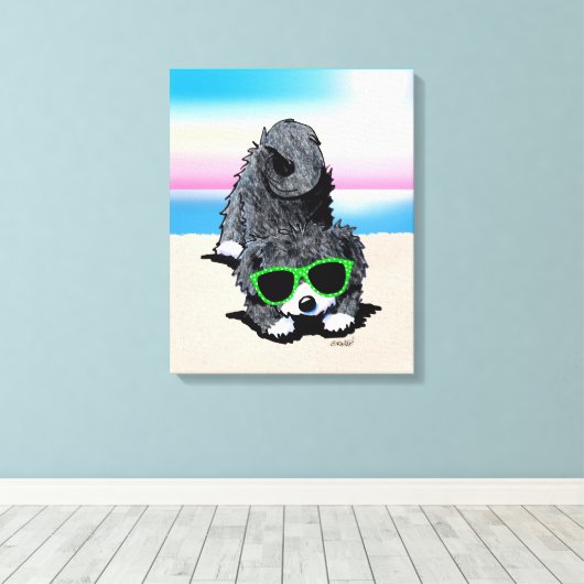 KiniArt Havanese Dog Beach Canvas afdrukken (Insitu (Houten vloer))