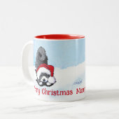 KiniArt Havanese Kerstmis Tweekleurige Koffiemok (Voorkant links)