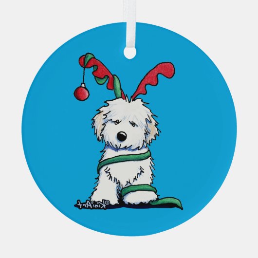KiniArt Havanese Ornament van rendierglas (Achterkant)