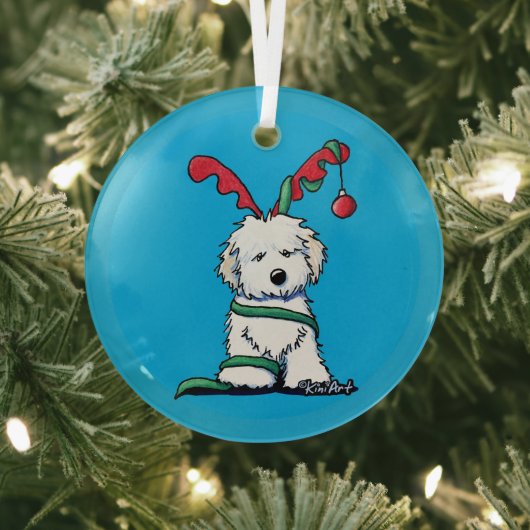 KiniArt Havanese Ornament van rendierglas (Insitu)