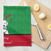 KiniArt Havanese rendierkerst Theedoek (Quarter Fold)