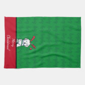 KiniArt Havanese rendierkerst Theedoek (Horizontaal)