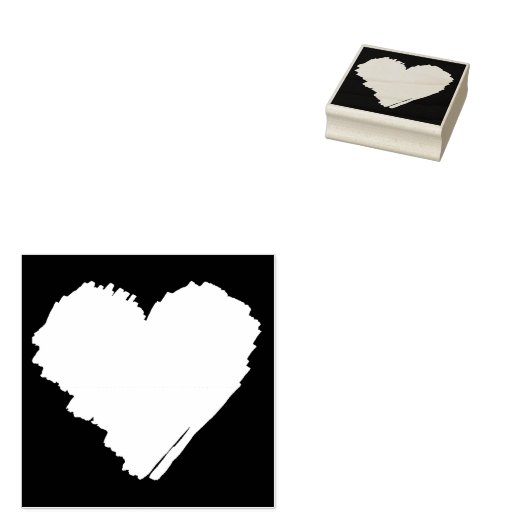 KiniArt Heart Rubberstempel (Gestempeld)