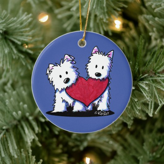 KiniArt Heartfelt Westies Ornament (Boom)