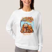 KiniArt Herfst Cairn Terriers T-Shirt (Voorkant)