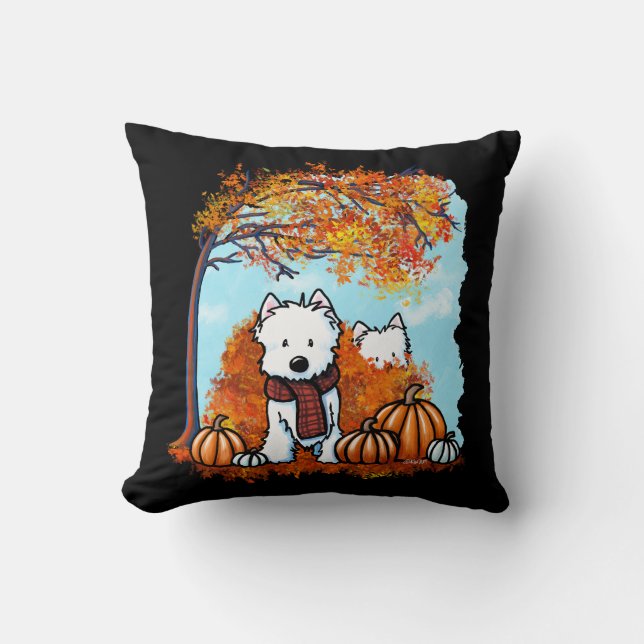 KiniArt Herfst Westies Kussen (Voorkant)