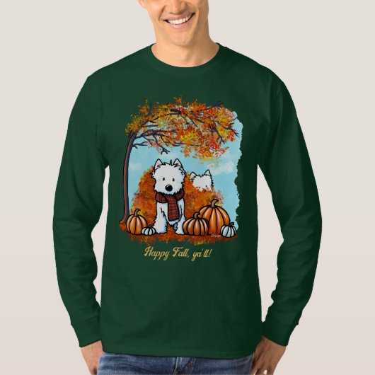 KiniArt Herfst Westies T-shirt (Voorkant)