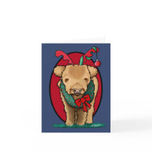 KiniArt Highland Koe Kerstdkaart