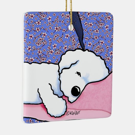 KiniArt Hond Vermoeide Bichon Keramisch Ornament (Rechts)